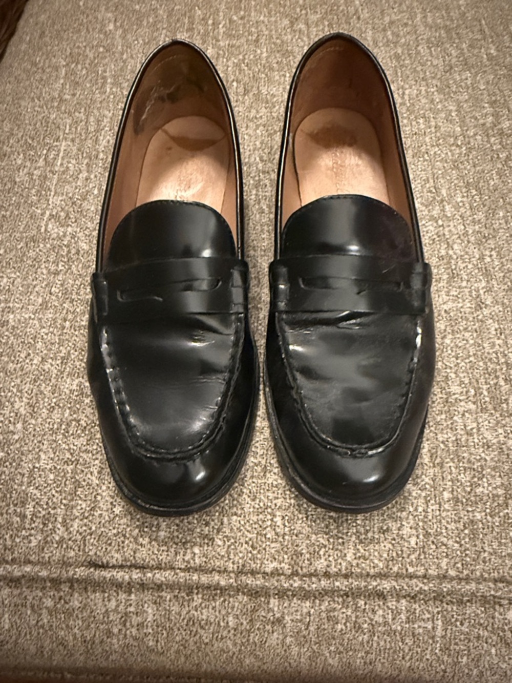 Madewell Black Leather Loafers size 9